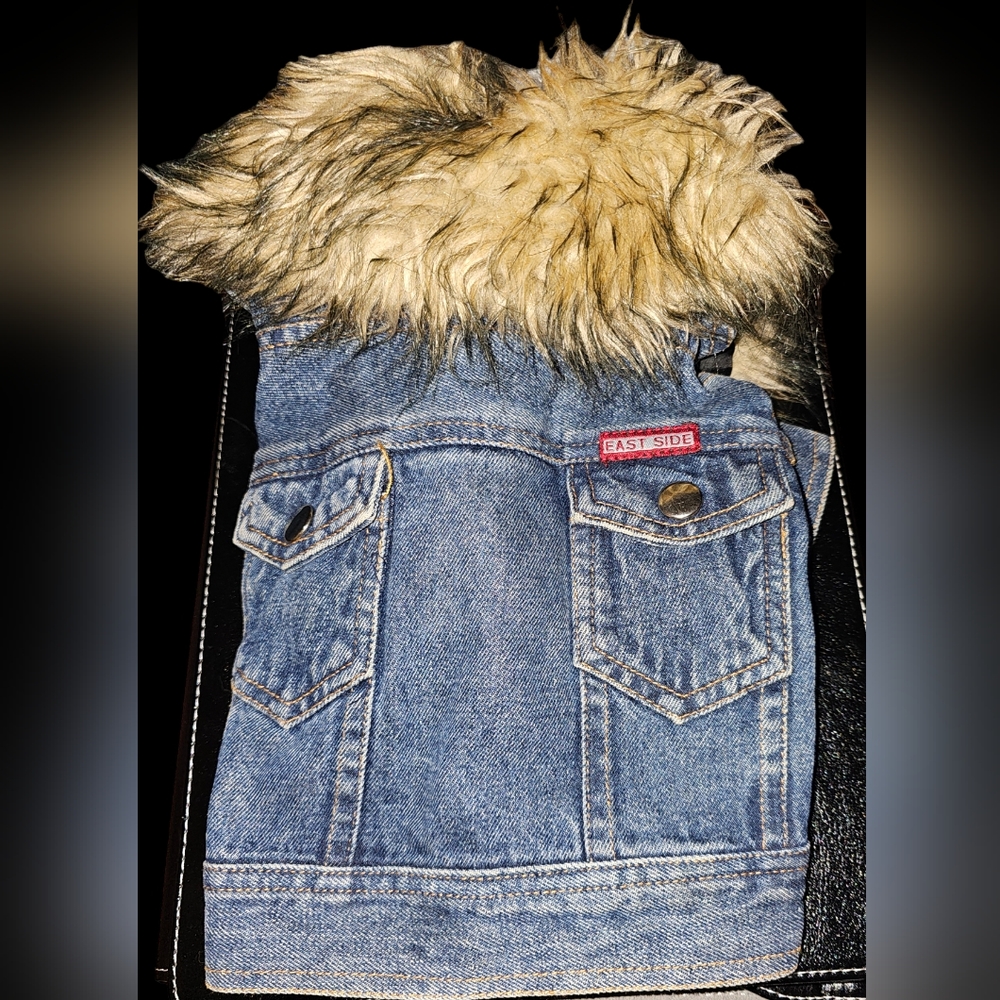 PUPPY JACKET WITH  REMOVABLE FUR COLLAR